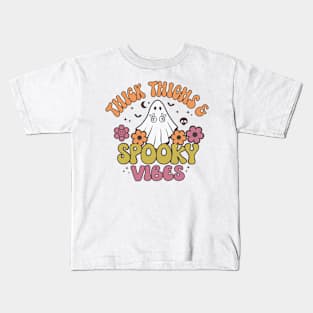 Thick Thighs Spooky Vibes / Retro Style Kids T-Shirt